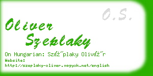 oliver szeplaky business card